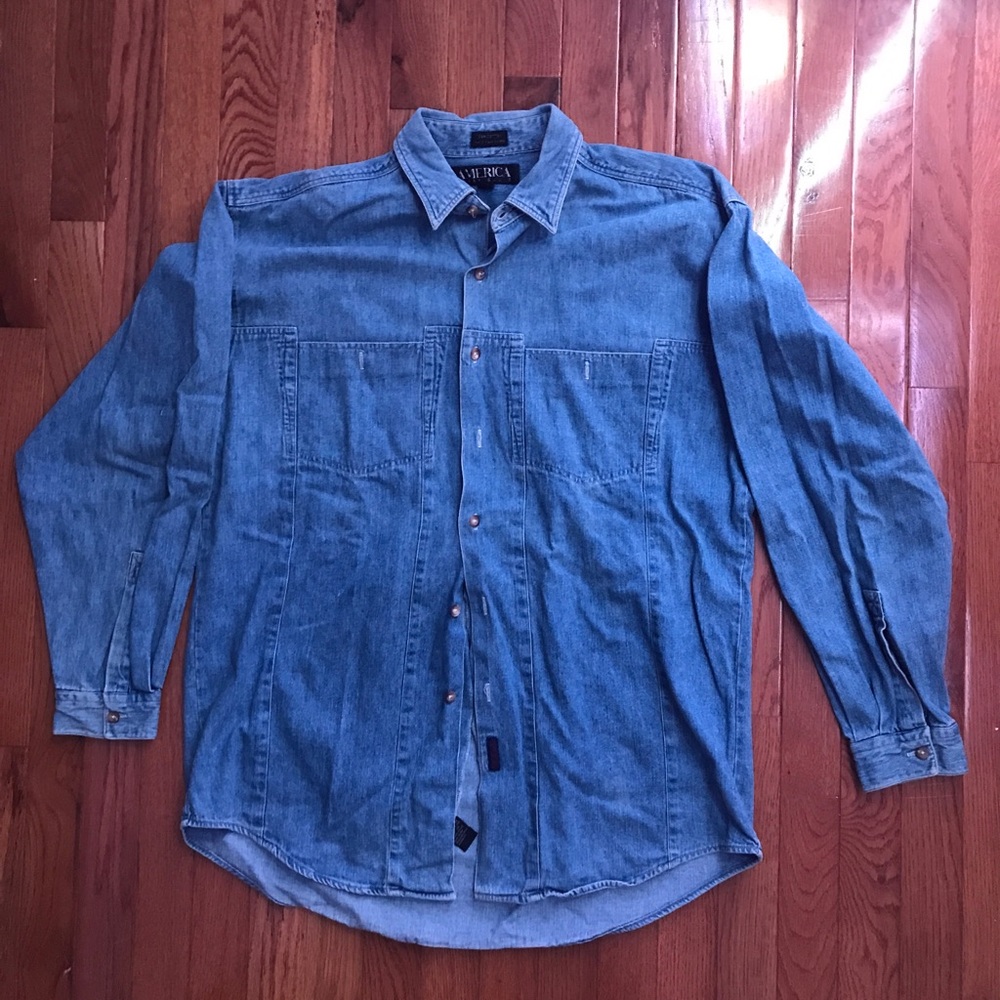 Denim shirt button up